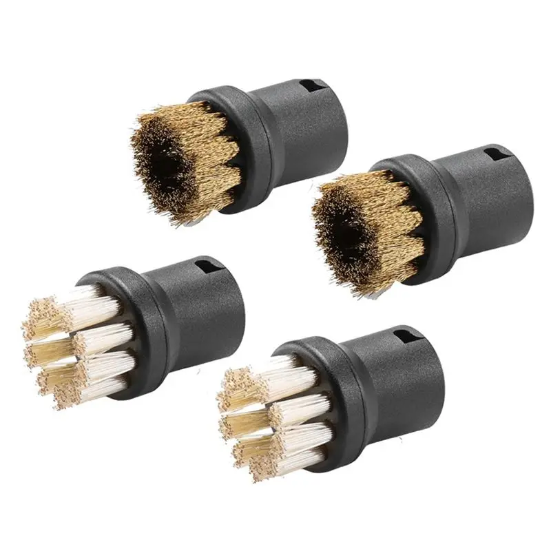 AEE2-Ensemble de brosses électriques pour Karcher, brosses rondes pour les saletés tenaces pour la cuisine et la maison, 2 brosses en laiton et 2 brosses électriques
