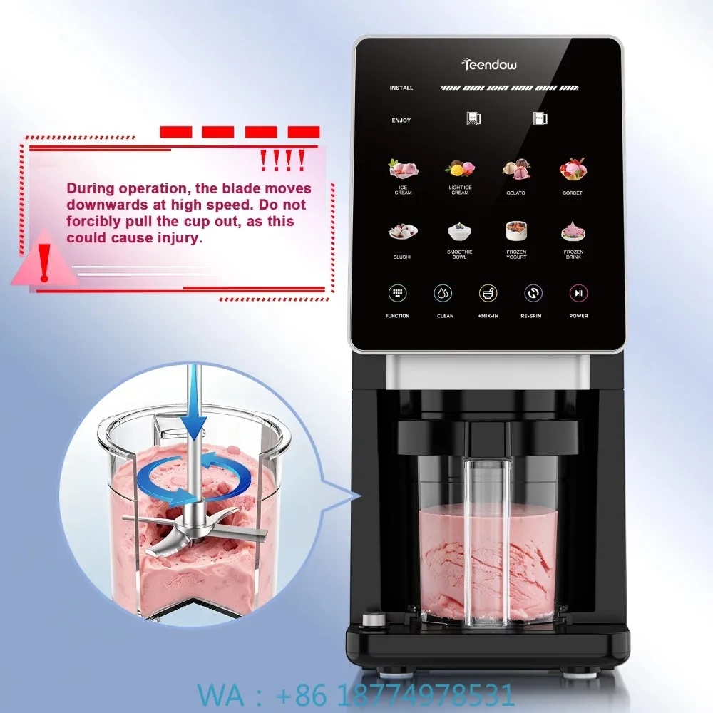 Digital 8‑Function Slushie Maker Equipped with Smart Touch Screen for Gelato Ice Cream Frozen Drink Beverages
