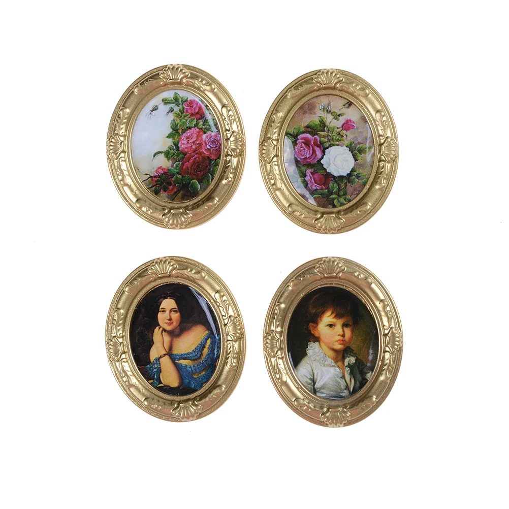 Miniature Dollhouse Framed Wall Painting 1:12 Scale Doll House Accessories Wholesale