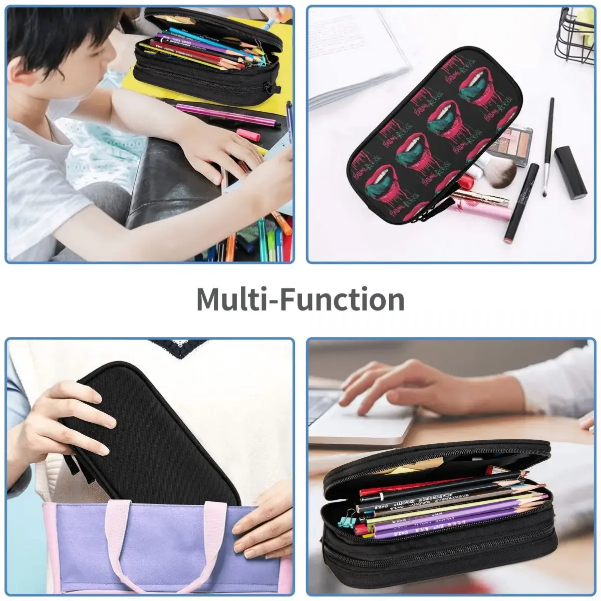 Falling In Reverse Pencil Cases Big Capacity Pen Bags Pen Box Pencil Pouch For Boys Girls Students Stationery School Office