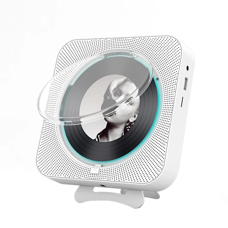 Wall-mounted Custom OEM ODM LOGO Music Album CD Player Portable Vinyl Disc BT Speaker All-in-one FM Record Player