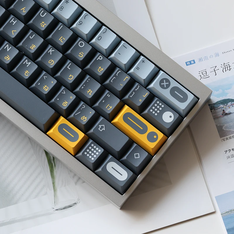 PBTfans Twist R2 Keycap Set PBT Custom Vintage grey Blue Keyboard Cap Cherry Profile Gaming Key Cap per regalo tastiera meccanica