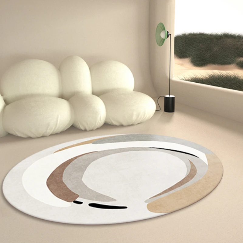 Round Abstract Living Room Decoration Carpet Nordic Style Rugs for Bedroom Home Thicken Study Floor Mat Large Area Anti-slip Rug