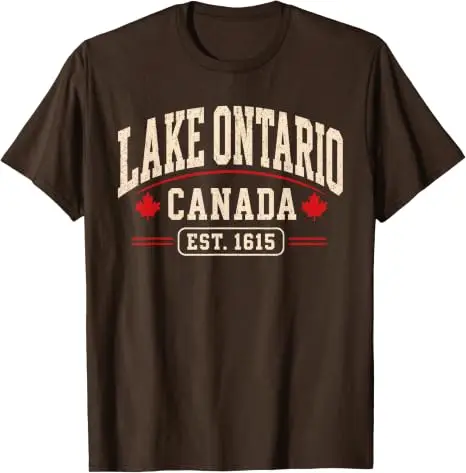 Ontario-See Kanada Vintage EST 1615 Kanadischer Stolz Lake Life T-Shirt Ontario Bootfahren Angeln Urlaubskleidung Persönlichkeits-T-Shirt – Detail 11