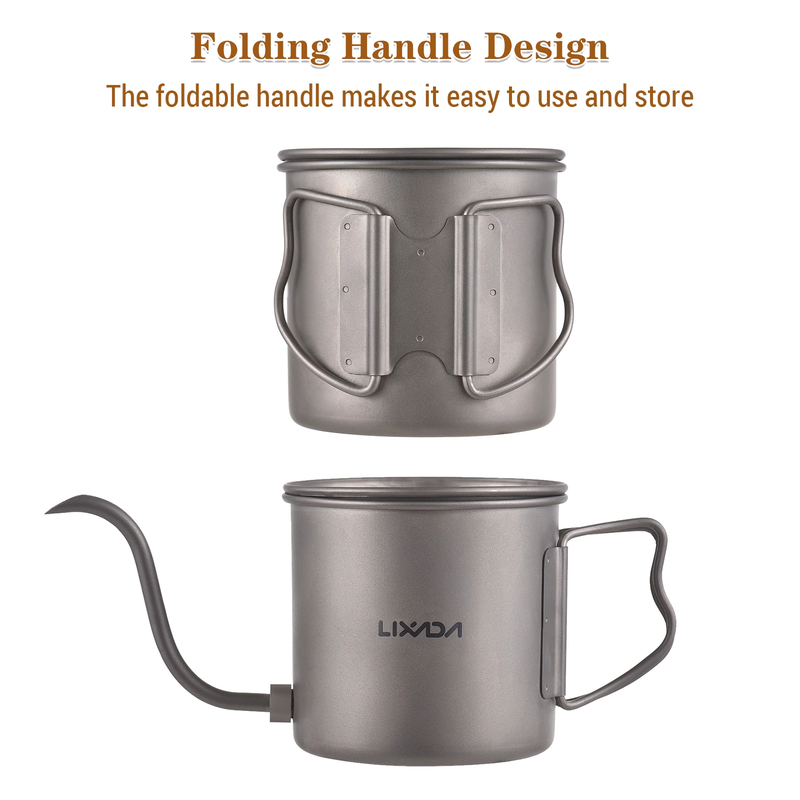 650Ml/550Ml/400Ml Titanium Koffie Giet Over Waterkoker Koffie Thee Water Camping Pot Fornuis Top Koffiepot Gooseneck Reizende Theepot