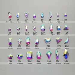 41 Styles To Choose From AB Glass Stone Shiny Flat Back Nail Art Rhinestones 3D Diamond DIY Manicure Decoration Accessories