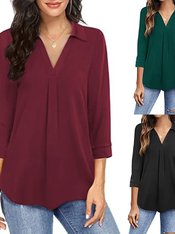 

Женский длинный пуловер Sve V Ne Loose irt Street Sle Дышащий ort Sve irt Удобный крой Повседневный irt