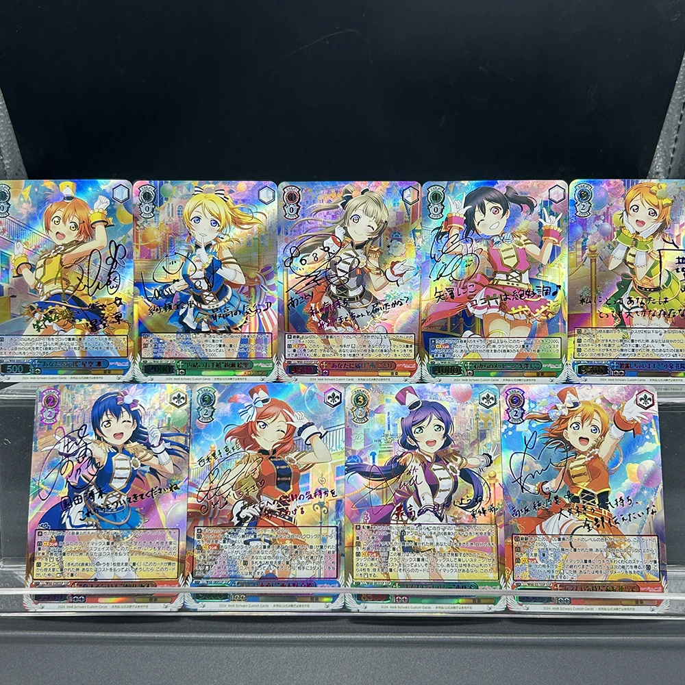 9 Teile/satz Ws Sammlung Karte Honoka Kousaka Kotori Minami Liebe Live Unterschrift Karte Schillernden Brechende Farbe Flash Geschenke