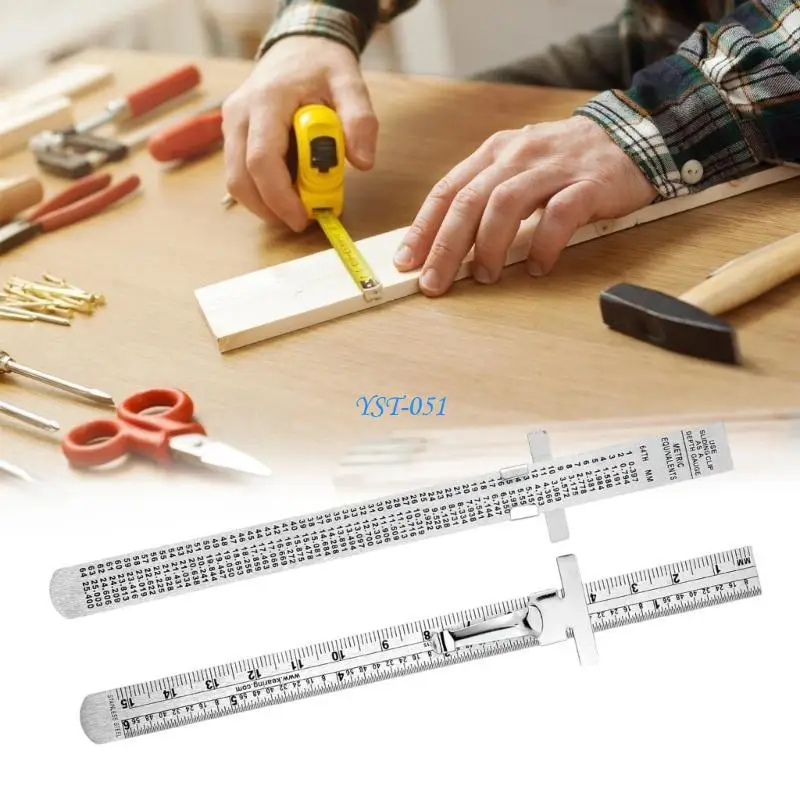 

E15A 6pcs Stainless Machinist Ruler Pocket Ruler 6Inch Metric Scale Ruler
