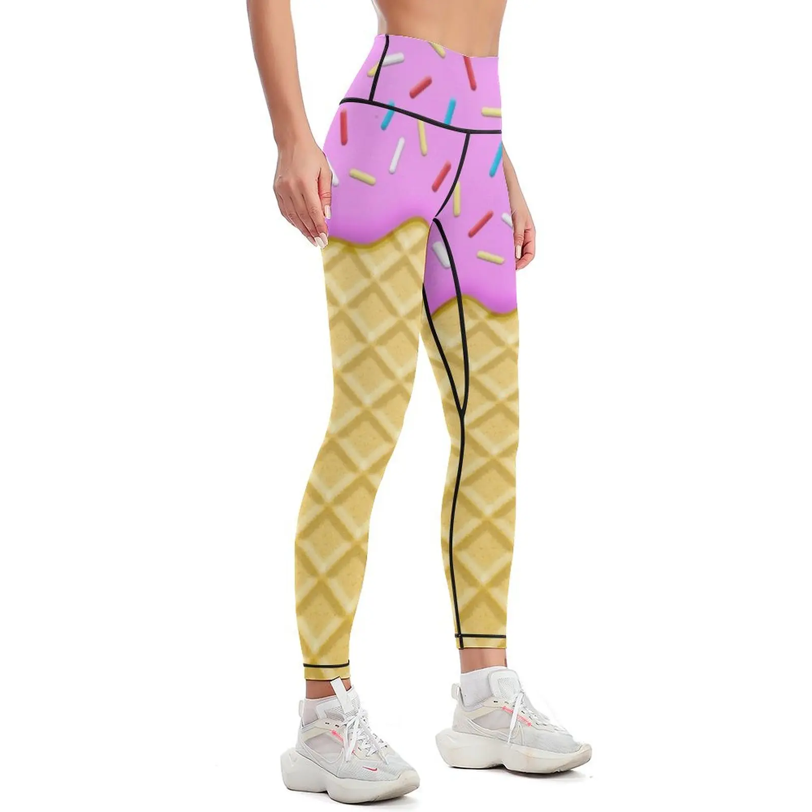 Strawberry Ice Cream Leggings high waist Sweatpants Womens Leggings