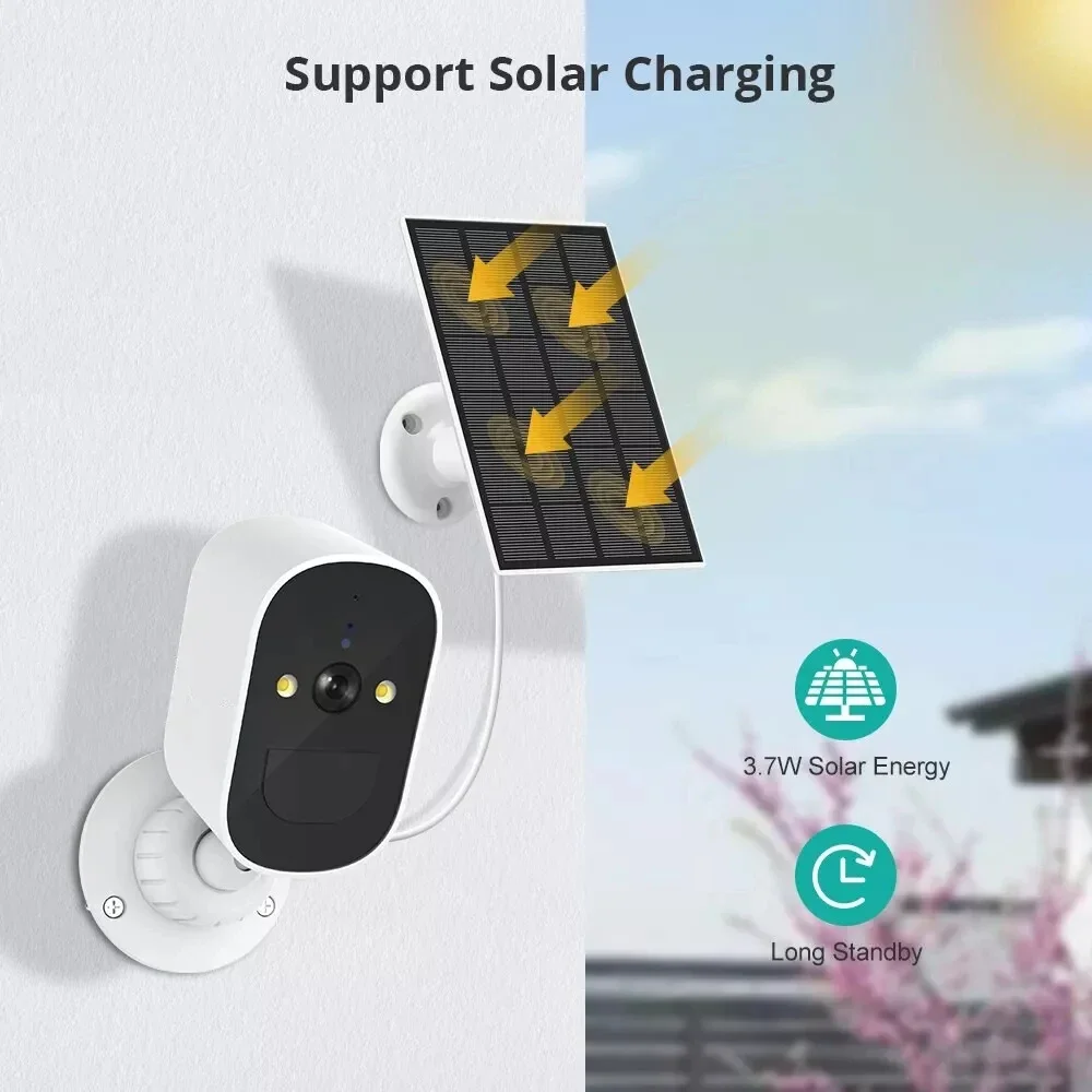 Wifi kamera solar panel batterie betriebene drahtlose sicherheit im freien 1080p hd cctv video überwachung pir menschliche erkennung cam icsee