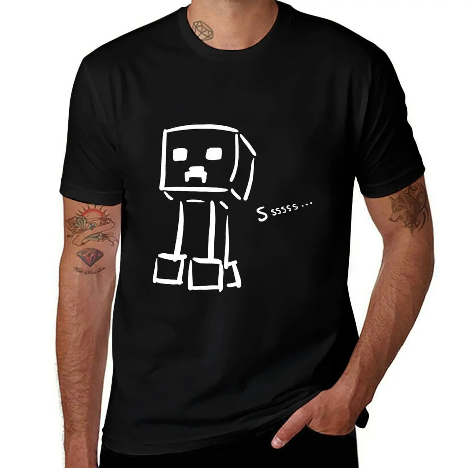 Creeper Drawing T-Shirt man tshirt t shirt man cotton T-Shirt