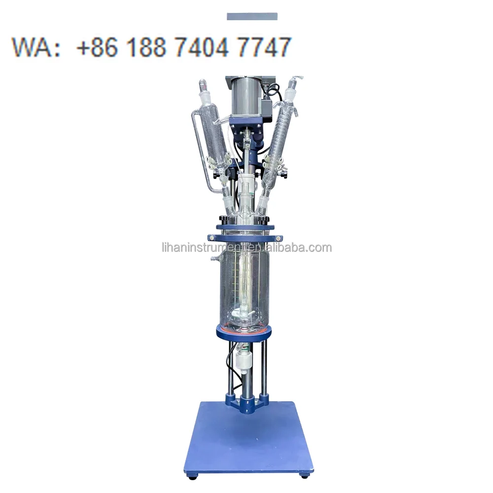 Pilot Labs Mixing Glass Reactor Glass Reactor 3l Double Jacketed Glass Reactor