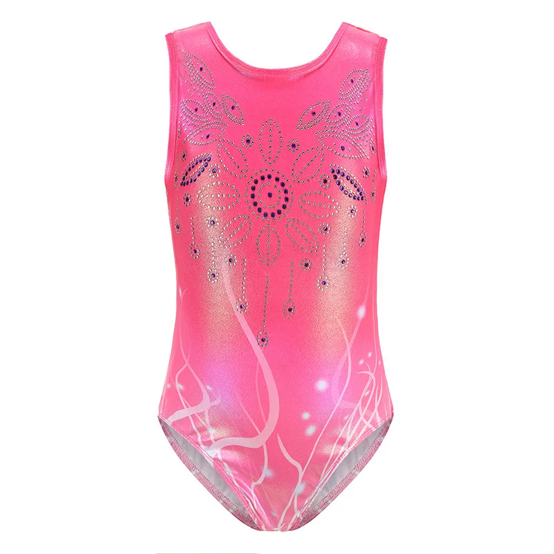 

Dancing Bodysuit One-piece Sleeveless Ballet Dance Wear Gymnastics Leotards For 5-14y Girls Sparkly Decor Athletic Apperal Suit