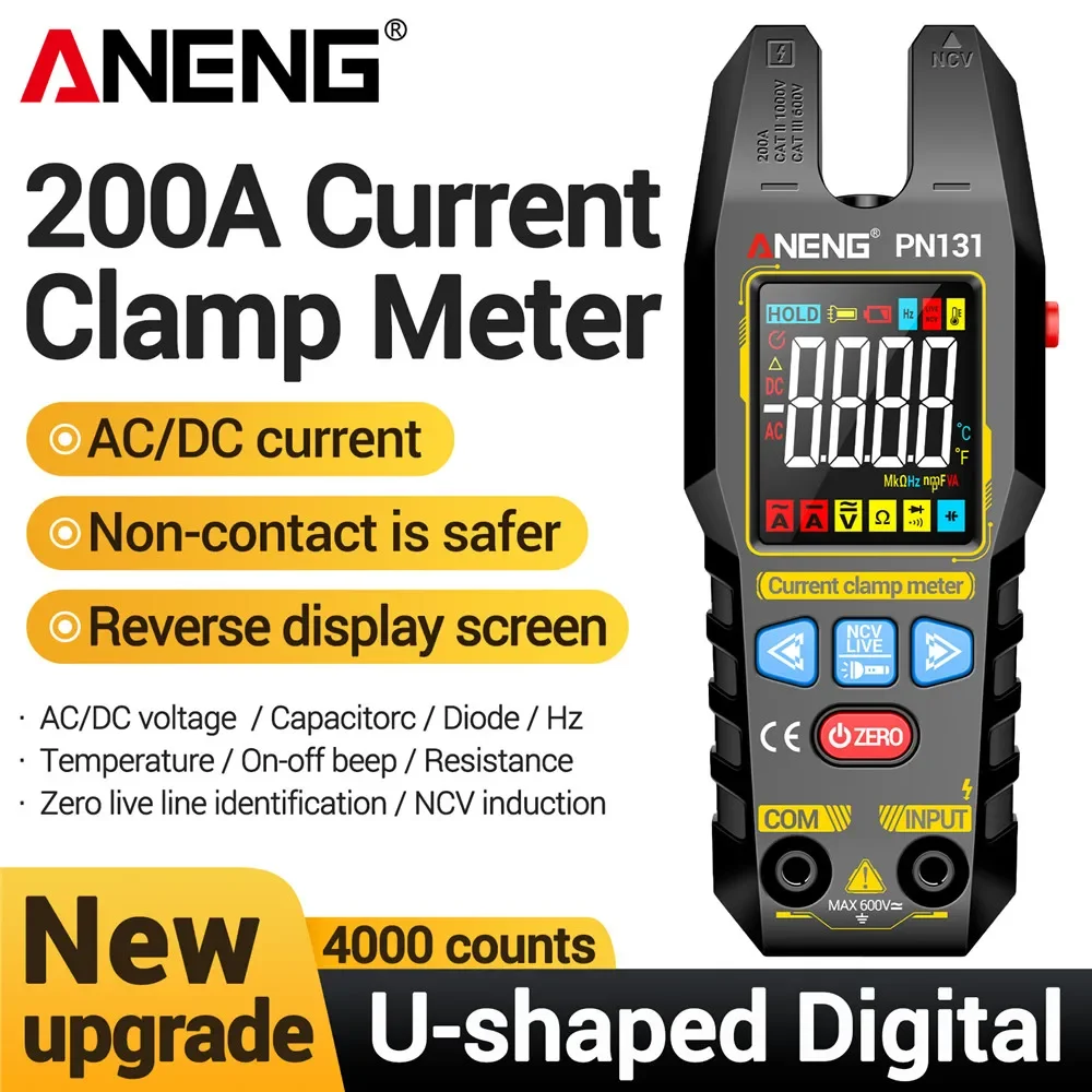 ANENG Mini Multimeter Clamp Meter Rechargeable Voltmeter Tester Portable Professional Tester PN131 AC DC Current Detection Tools
