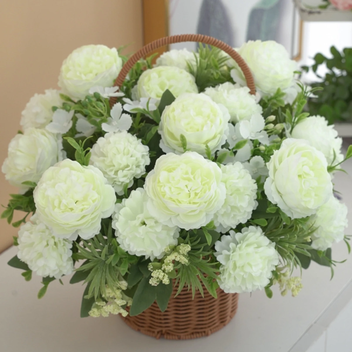 1 Stück 5 Gabeln Bulbous Chrysantheme Pfingstrose Festival Diy Zubehör Zuhause Blumenarrangement Hochzeitssträuße Dekor Künstliche Blumen