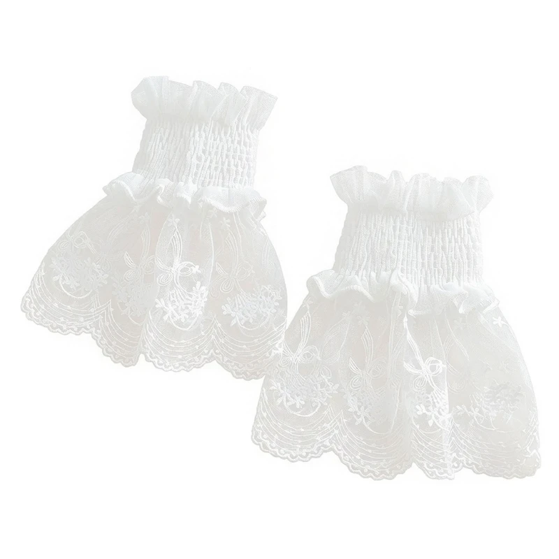 Breathable Floral Wrist Cuffs Fashion Photography Prop Lace Mesh Pattern