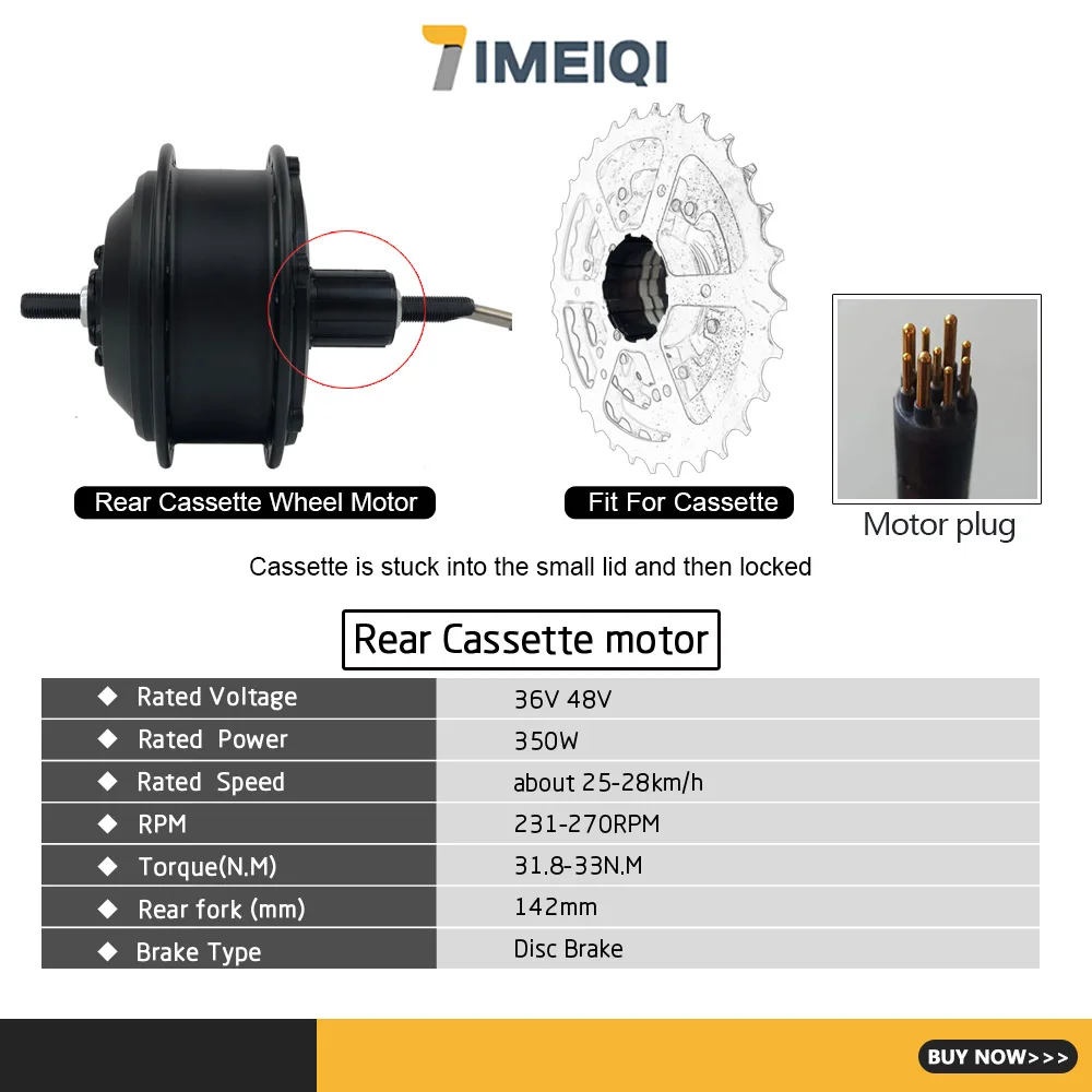 36V/48V 350W MXUS Electric Bicycle Motor Mountain Bike Rear Drive Cassette Retrofit Electric Power Bike Single Motor