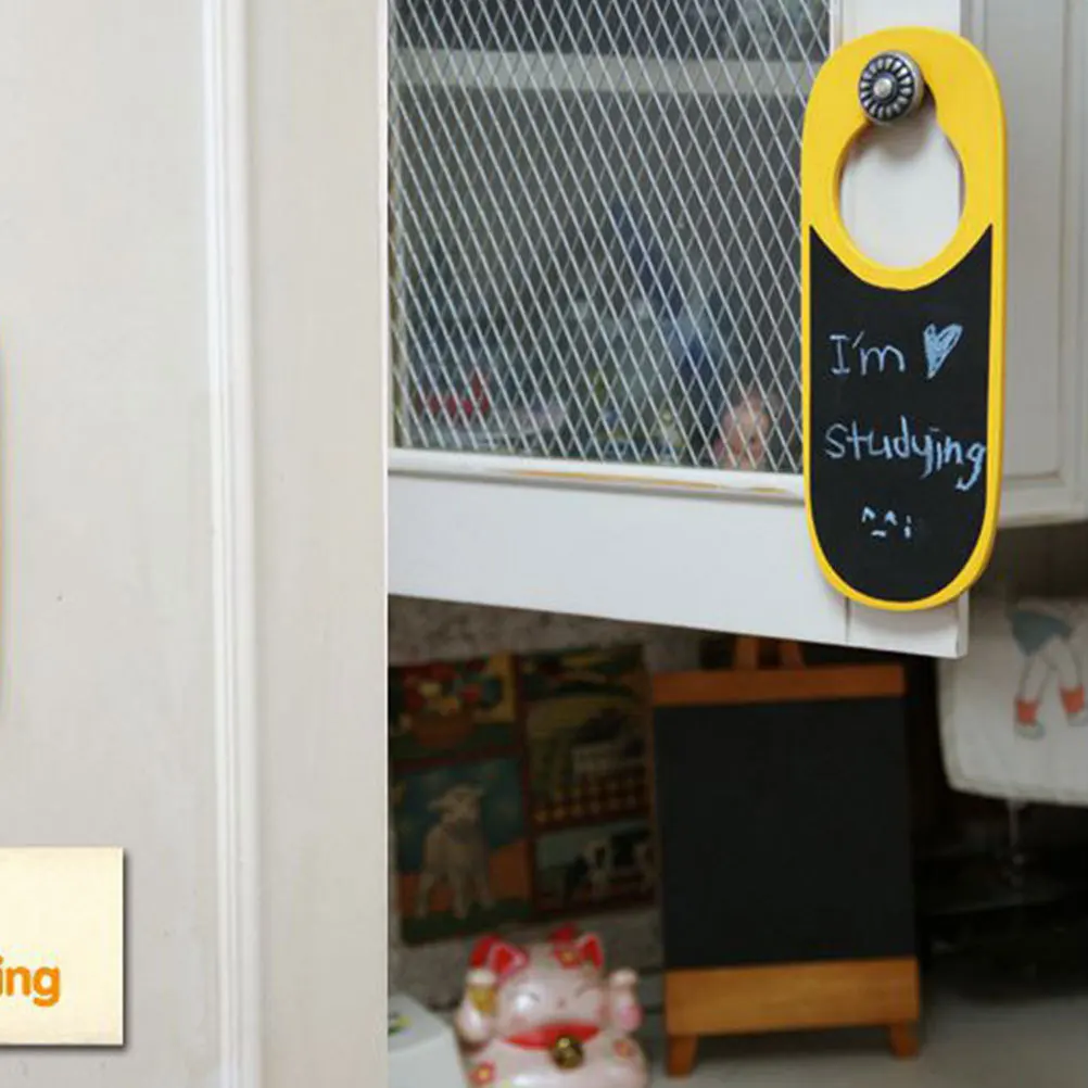 

4Pcs Retro Wooden Chalkboards Mini Blackboard Hanging Tag Board for Home Bar Classroom Door Decor Blue Pink Red Yellow