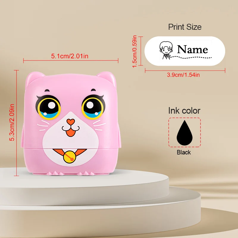 Personalized Student Stamp Seal - Custom Name Design, Non-Fading Ink for School Projects & Travel-Friendly Children's Gift Set