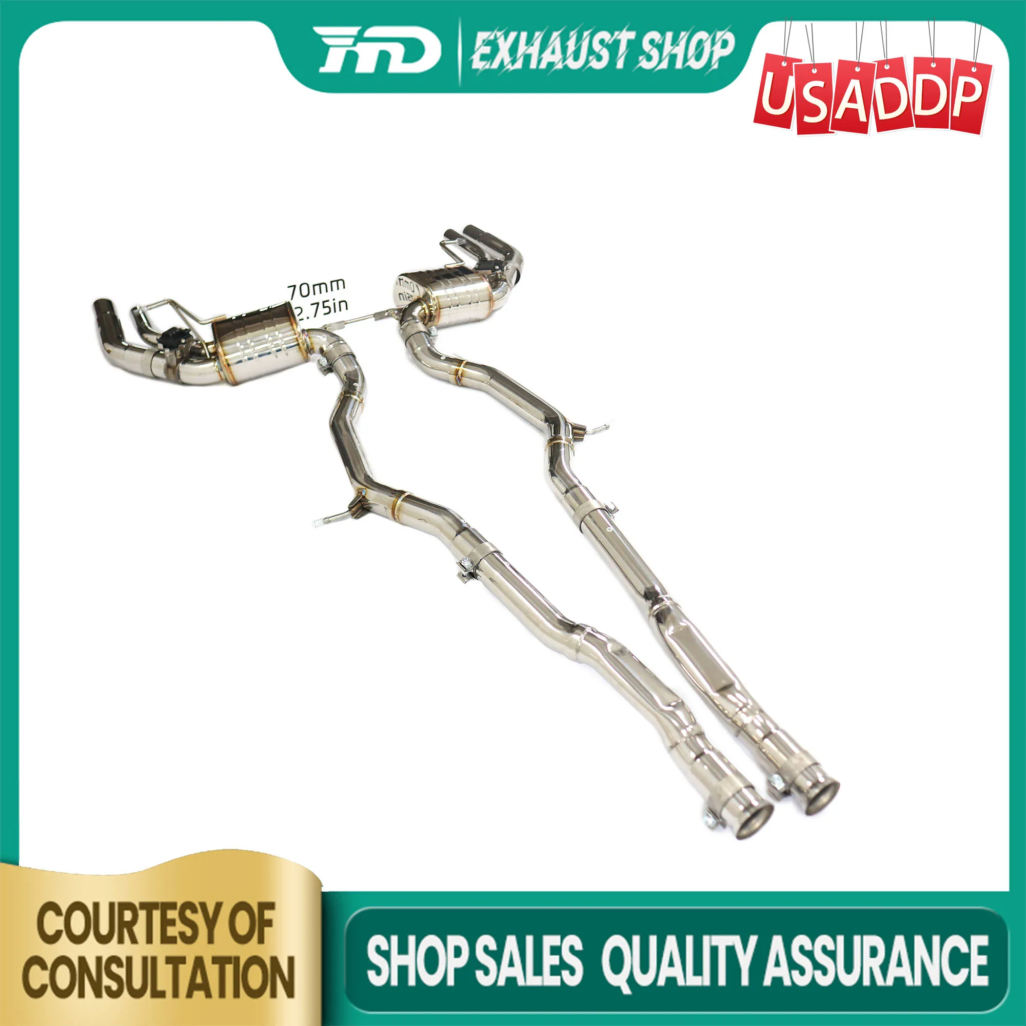 

for Mercedes Benz S500 Catback C217 4.7T Exhaust with Electronic valve High performance Superior quality SS304 HMD