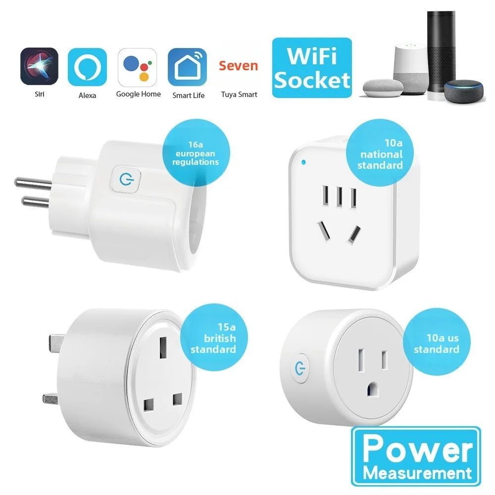 

Умная розетка Wi-Fi, мобильный пульт дистанционного управления, таймер, розетка голосового управления, США, Европа, Австралия, стандарт Великобритании, безопасный и надежный