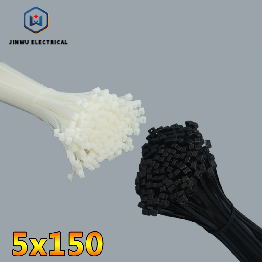 

150mm Self-locking Nylon Cable Ties 6inch 500pcs/pack Plastic Zip Tie 18 lbs whiteblack wire binding wrap straps UL Certified