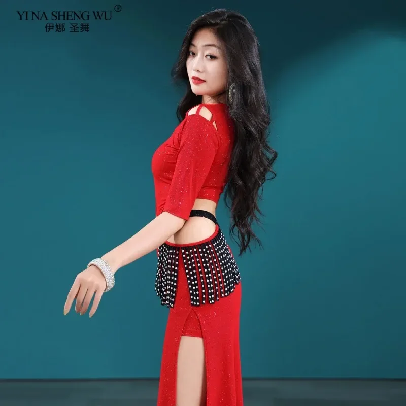 Women Belly Dance Costume Set Oriental Sexy Long Elegant Skirt Bellydancing Training Outfit Professional Stage Performance Dance
