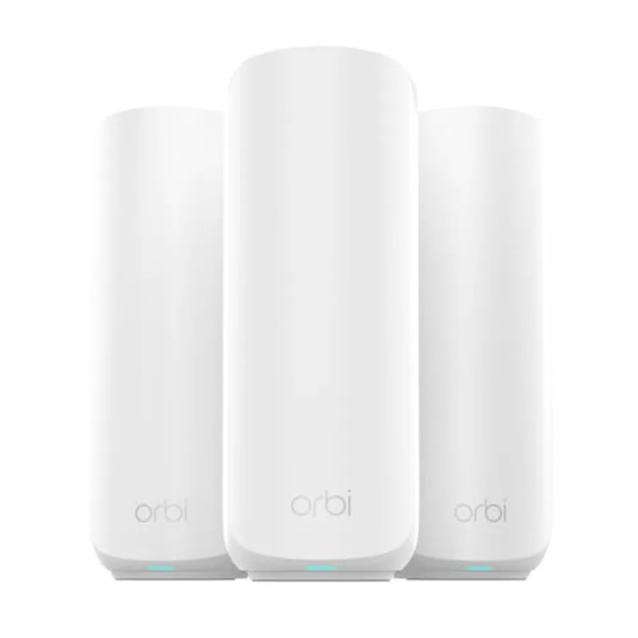 

Orbi 370 Series Dual-Band WiFi 7 Mesh Network System for Home RBE373 Wireless Router + 2 Extenders Security Features 5 Gbps Cov