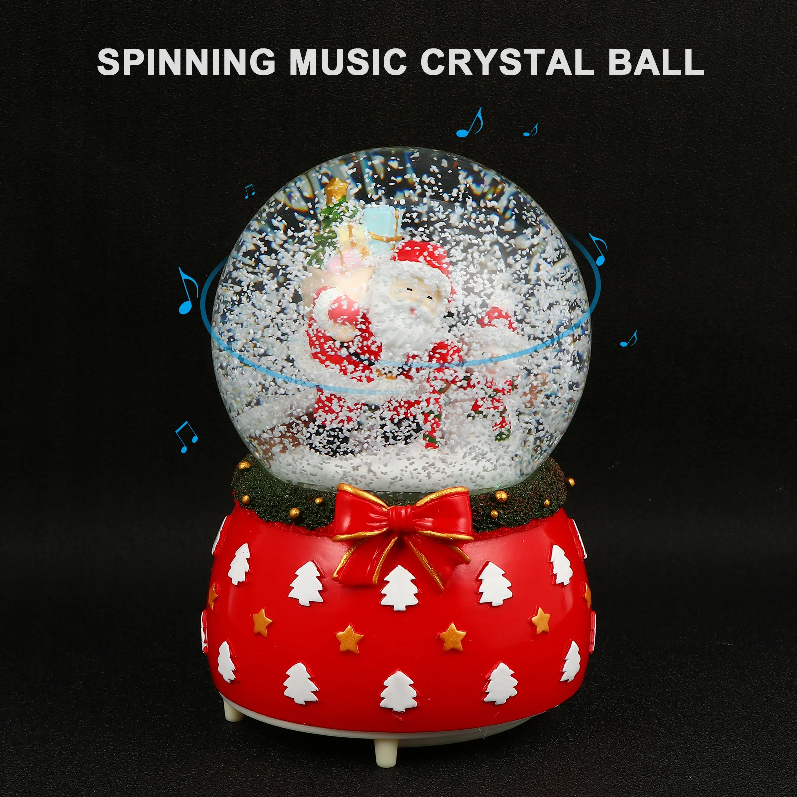 

Christmas Music Crystal Ball 1Pcs Luminous Glass Ball Table Adornment Snow Drift Design Creative Appearance Festive Atmosphere