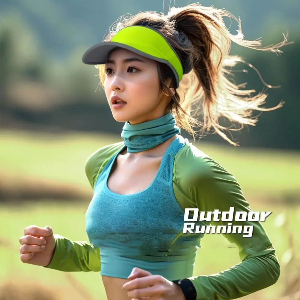 

New Breathable Summer Sun Visor Hats UV Protection Adjustable Sunscreen Cap Quick-drying Solid Empty Top Cap for Men Women
