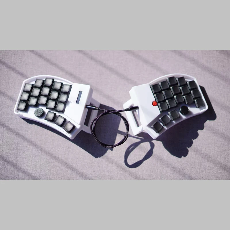 

NEW Pskeeb5lite Small Red Dot Split Keyboard Low Axis Chocv1 Switch Hot Swappable Custom Ergonomic Keyboard Supports QMK/VIAL