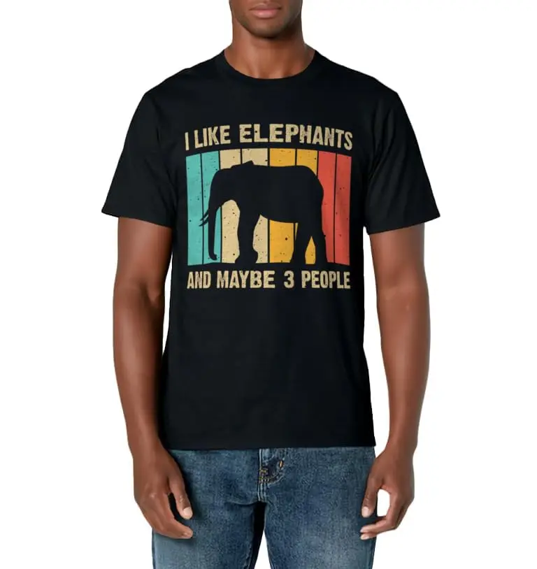 Funny Elephant Elephant Lover T-Shirt Classic Logo T Shirt and Stickers, Unisex Adult T Shirt Collection