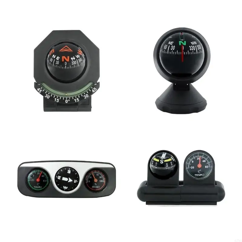 

G7NA Car Mounted Compasses Balls Automotive Accessories Universal Navigation Guide Balls to Find Direction Adhesive Compasses