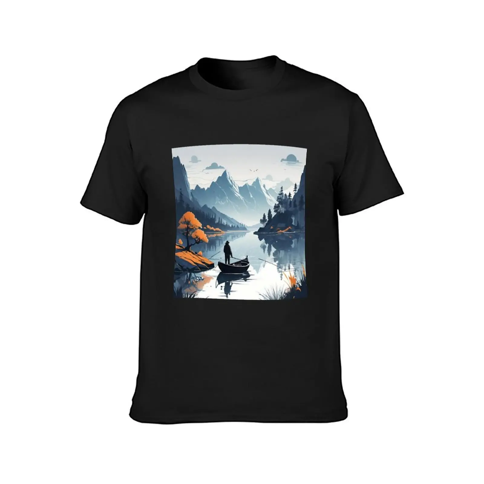 Fishing in the lake T-Shirt customs design your own blanks sublime shirts graphic tees t shirts for men graphic