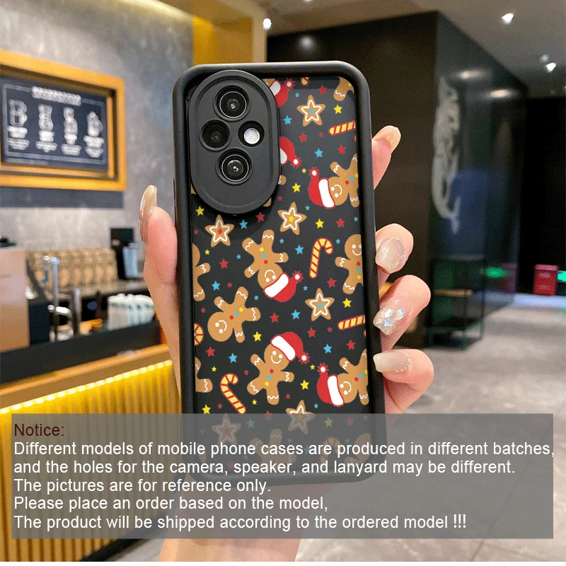 Christmas Tree Gingerbreadman Cartoon Phone Case for Huawei Nova 11 10 9 7 SE P30 P20 Pro Y70 Y61 Mate 40 50 PRO Soft Covers Y2K