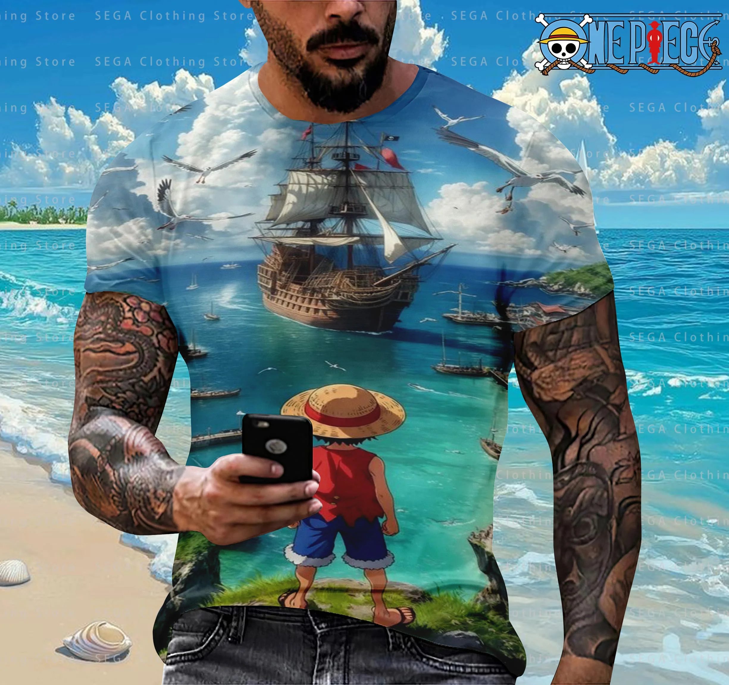 

New Japanese Anime One Piece Kids Cartoon Children's Adult 3D Printed Top T-shirt One Piece Dragon Ball Boy Cartoon Top T-shirt