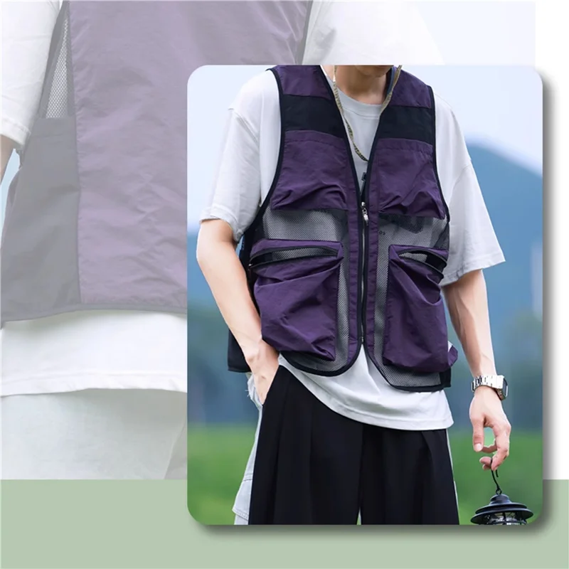 Breathable Mesh Vest, Outdoor Travel, Cycling, Mountain Climbing, Milk Tea, Coffee Shop, Hairdressing, Waterproof Work Dlothes