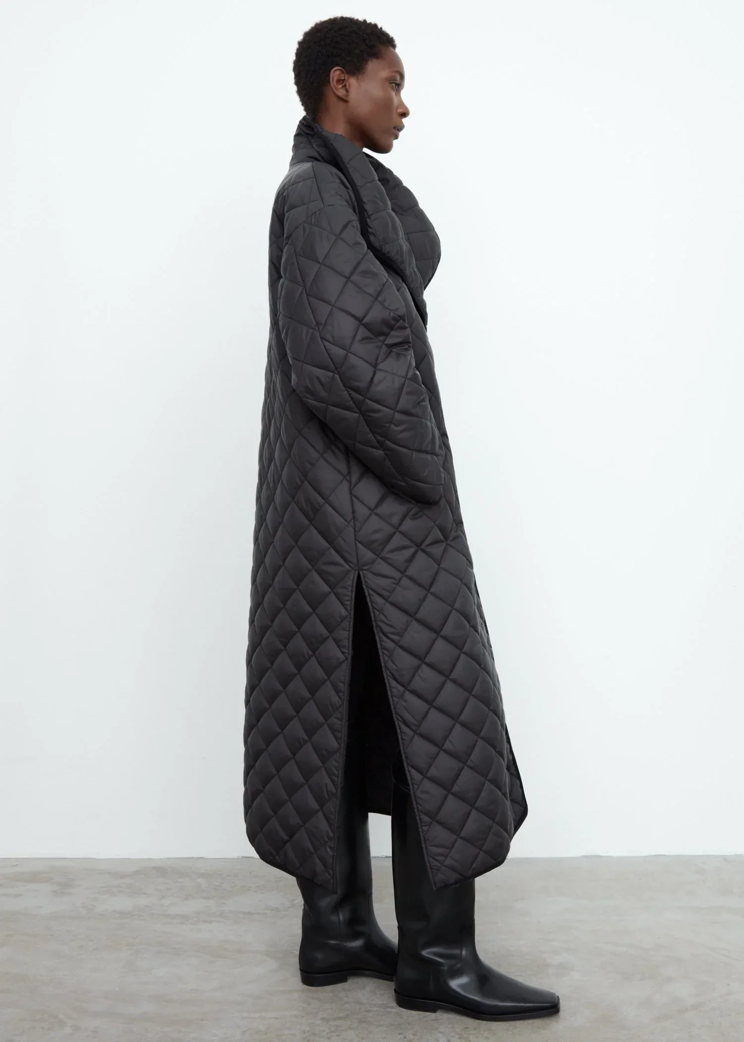 Totem* Winter New women coat Diamond checkered loose silhouette medium length cotton jacket Fashion classics