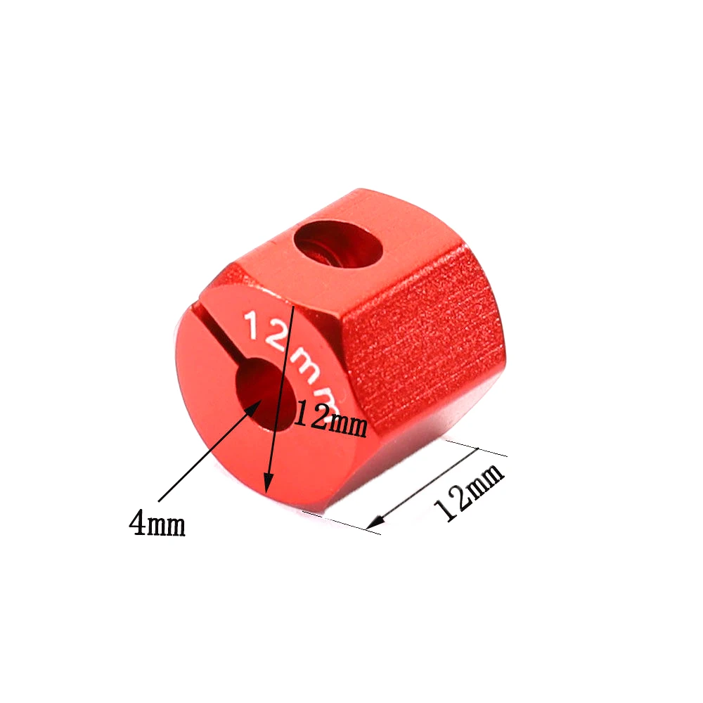 4 sztuk 12MM koła piasta sześciokątna grubość 8mm/9mm/10mm/11mm/12mm dla 1/10 gąsienica RC osiowe SCX10 MST 90046 części do samochodów zdalnie