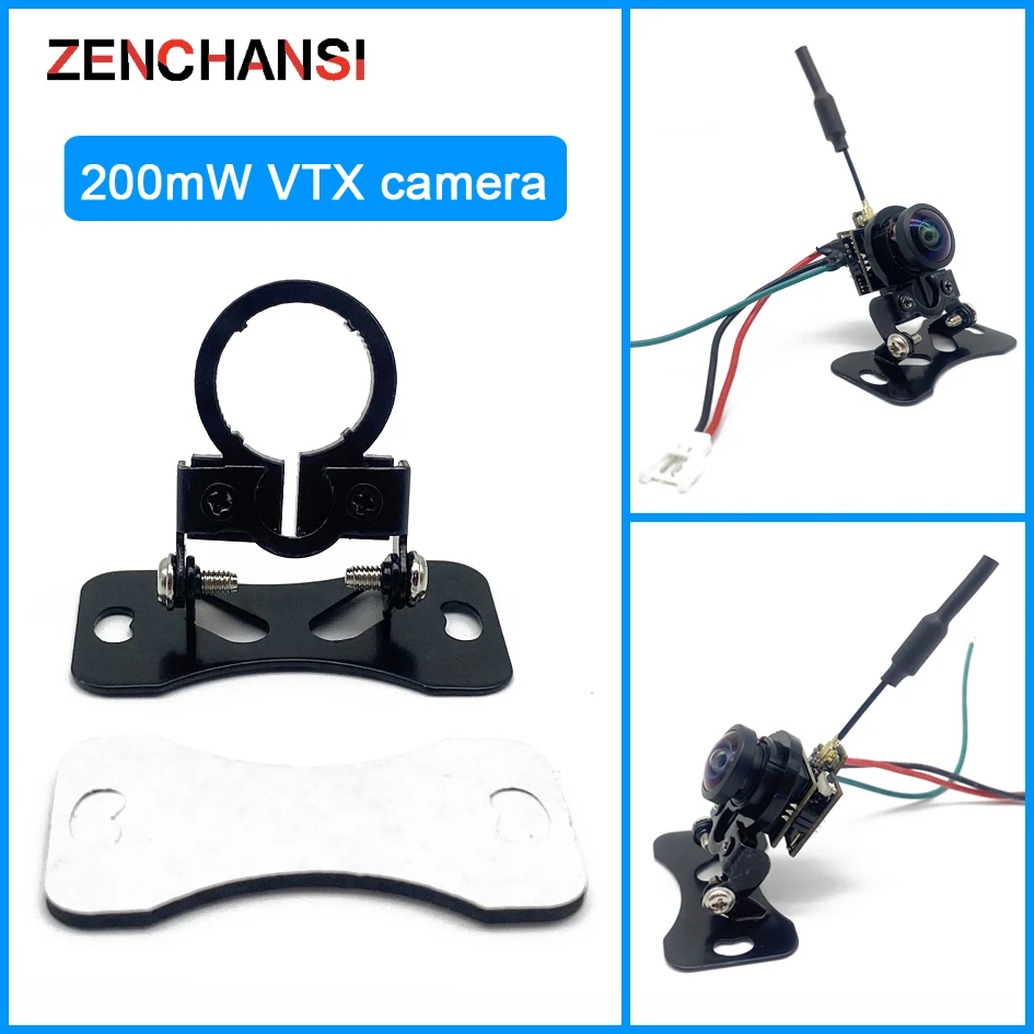 5.8G 48CH 25mW/200mW FPV Transmitter Camera CMOS 1000TVL Mini FPV Micro AIO 180 angle Camera 3-6V Supports image flipping for RC