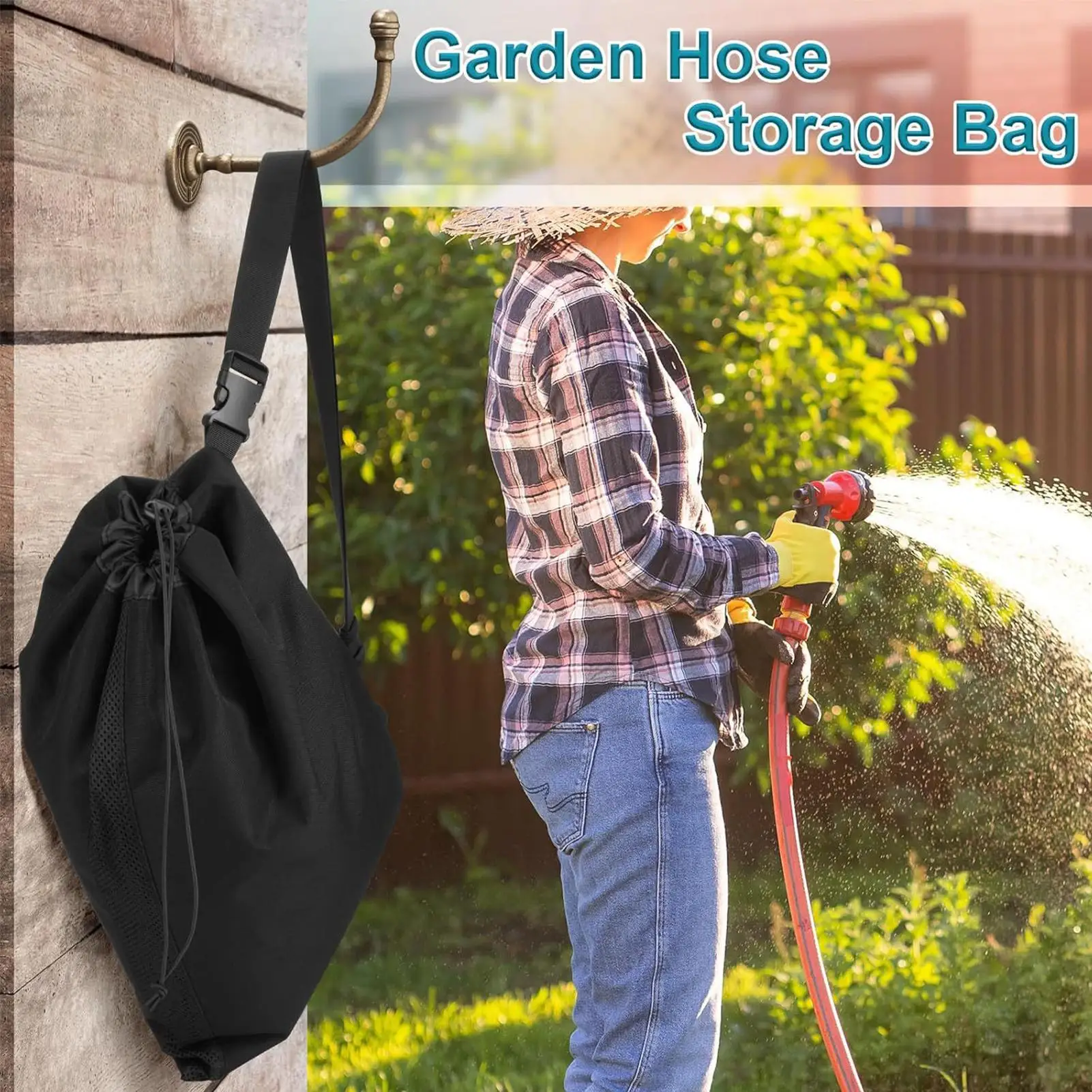 

RV Water Hose Storage Heavy Duty Expandable Organizer Portable Extension Hose Carrying Case For Patio Garden Outdoor Garage Shed