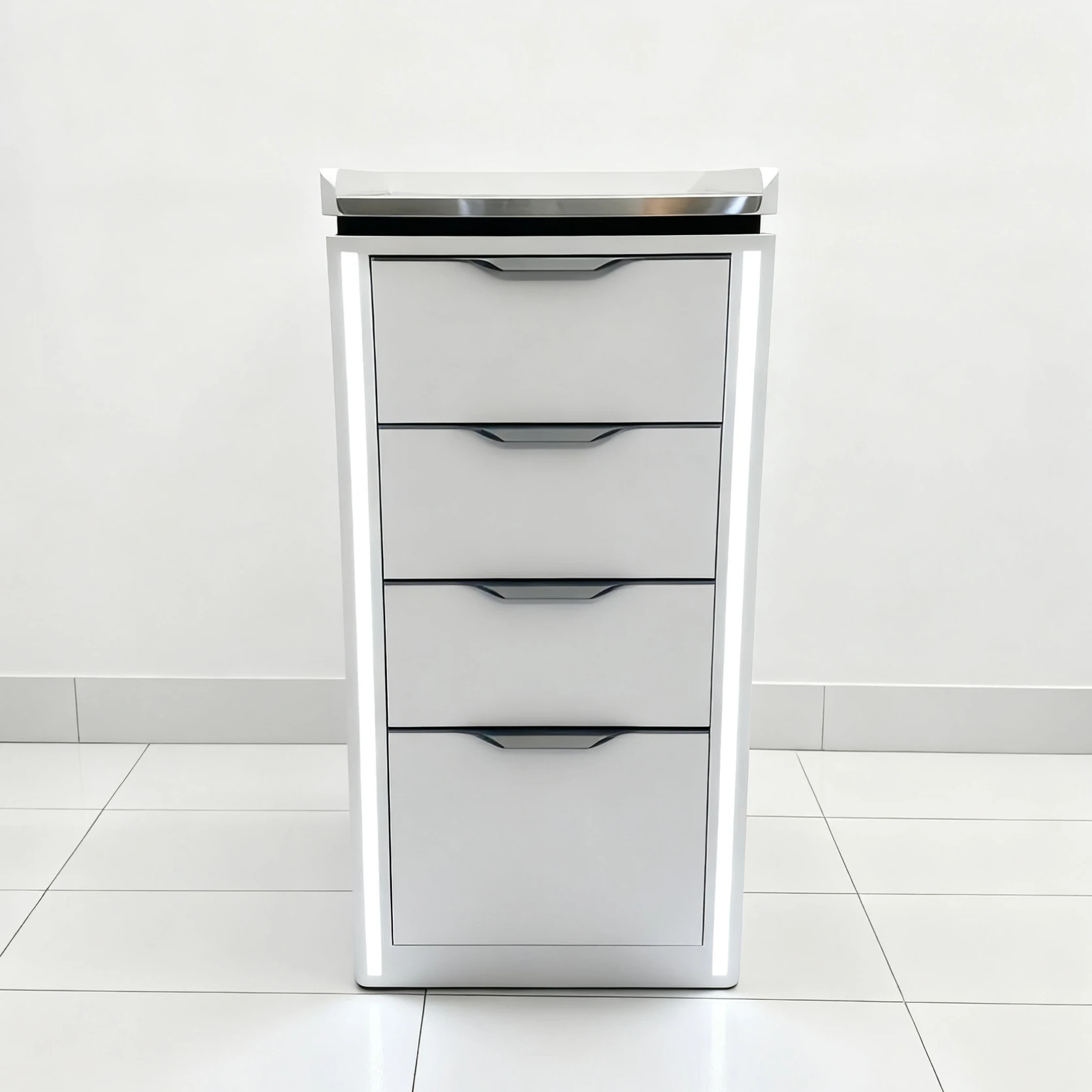 Barber shop Advanced Special Use Tool Cart Storage Cabinet Multi-layer Design With Lights Hair Salon Hot Dyeing Tool Cabinet