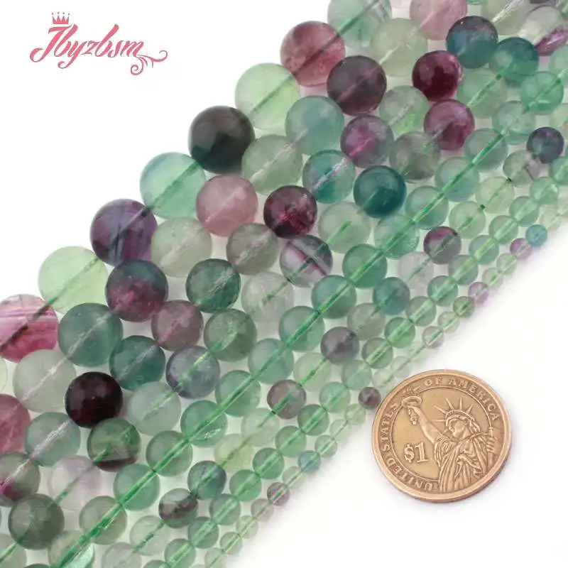 Natural Fluorite Stone Beads Multicolor For DIY Gift Necklace Bracelat Earring Jewelry Making 15\