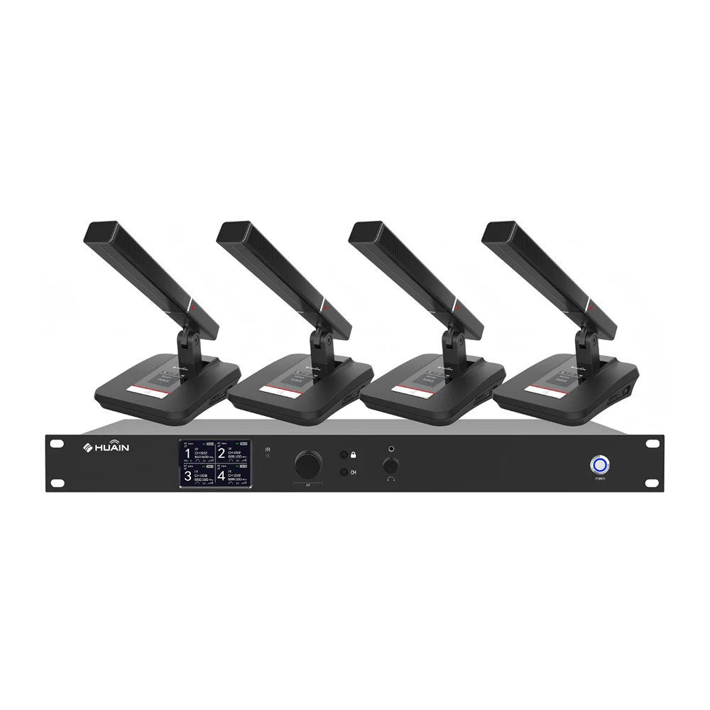High-quality 2/4/8-Channel Wireless Conference Microphone System Noise Cancelling Dual-diaphragm Pickup for