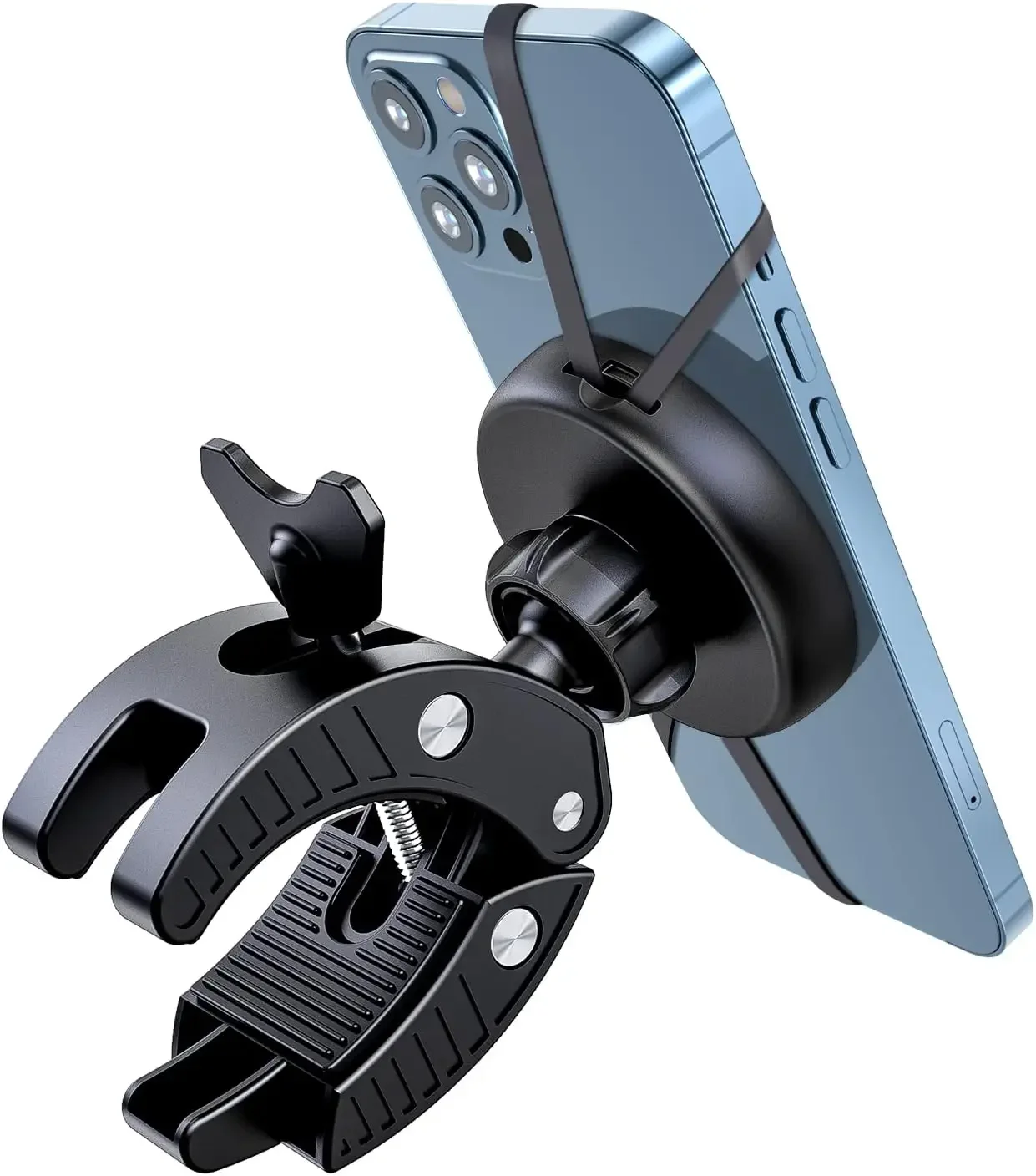 EWA 磁気自転車電話ホルダー回転オートバイハンドルバーホルダー、自転車スクーター電話クリップ iPhone 16 Pro Max、15 14 13用