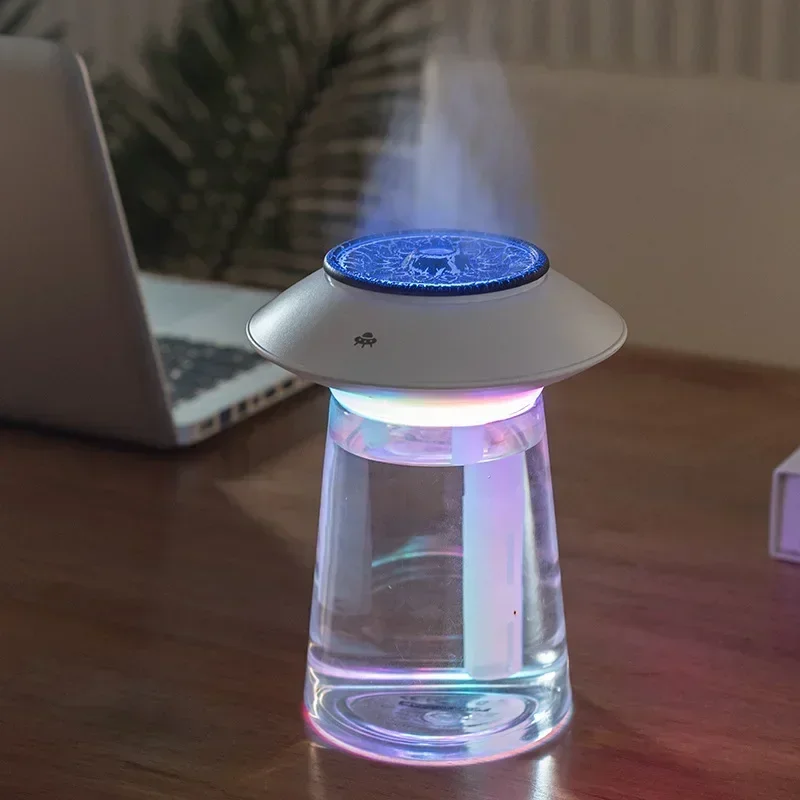 

USB Charging 1200mAh Battery Portable Flame Humidifier 760ml Large Capacity Air Humidifier with Colorful Pickup Sound Lamp