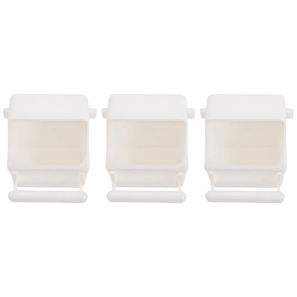 

3pcs Plastic Bird Feeder For Cage Sturdy Food Container Clean Stand Rod Multi-Pet Use Rabbit Hamster Parrot Dispenser
