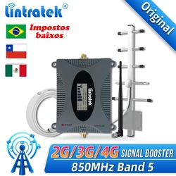Lintratek 850MHz Band 5 Mobile Phone Signal Amplifier 2G 3G 4G 1800 Cellular and Internet Booster CDMA Brazil Low taxes Repeater