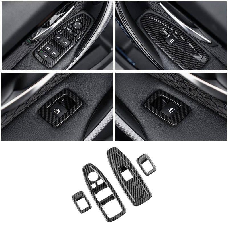 

Для BMW 1 3 4 серии 3GT F20 F30 F31 F32 F34 F36 2013-2019 украшение кнопки подъема оконного стекла ABS украшение панели из углеродного волокна